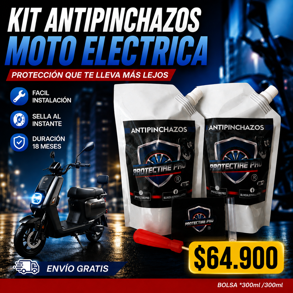 Antipinhcazos Moto eléctrica o Bici